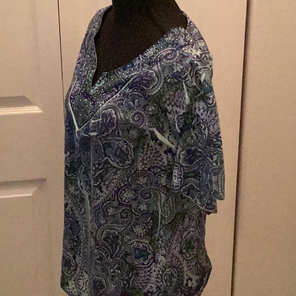 🦋NWOT Awesome One World Size Small Bohemian Style Top So Much Fun To Wear 🦋 - Picture 5 of 9